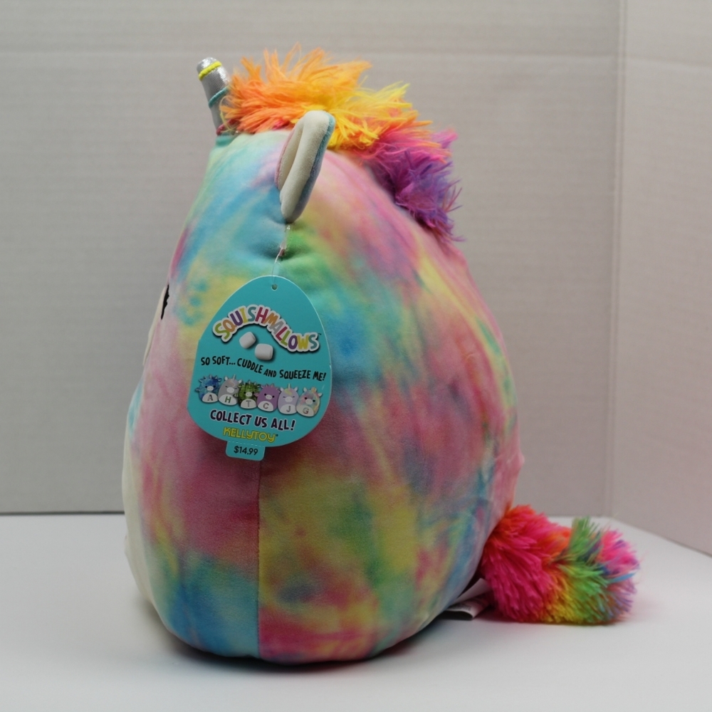 Squishmallows Monogrammed L Rainbow Unicorn Plush - Picture 8 of 12